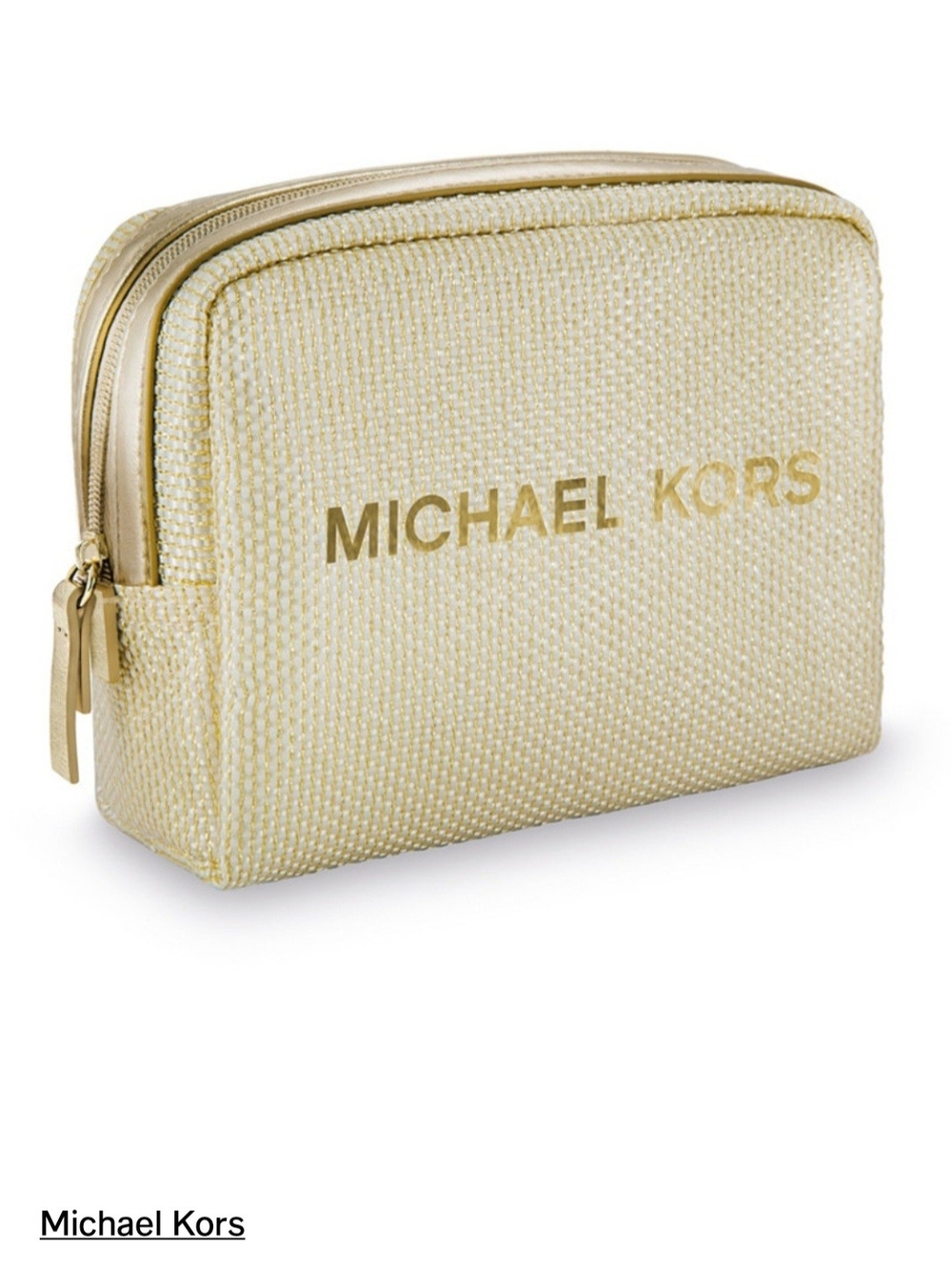 Michael Kors Metallic Gold Travel Cosmetic Pouch